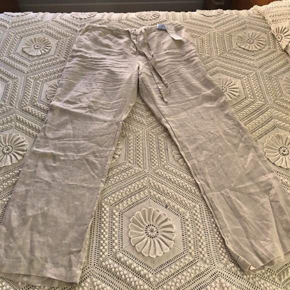 Linen drawstring pants - Picture 1 of 3
